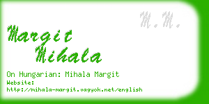 margit mihala business card